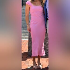 Abercrombie Slip Midi Cocktail Dress - light pink size xs petite